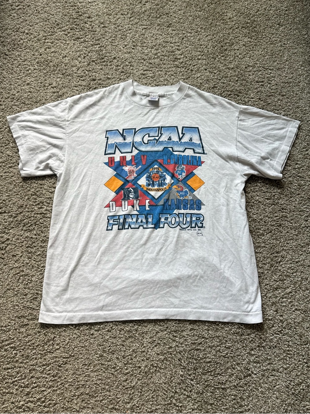 Vintage 1991 NCAA Final Four Kentucky Shirt Mens XL White Basketball duke UNC